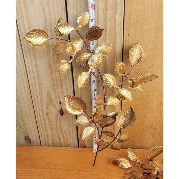Vintage Mid-Century Modern Metal Leaf Wall Art, Set 2 - Picture 2 of 12